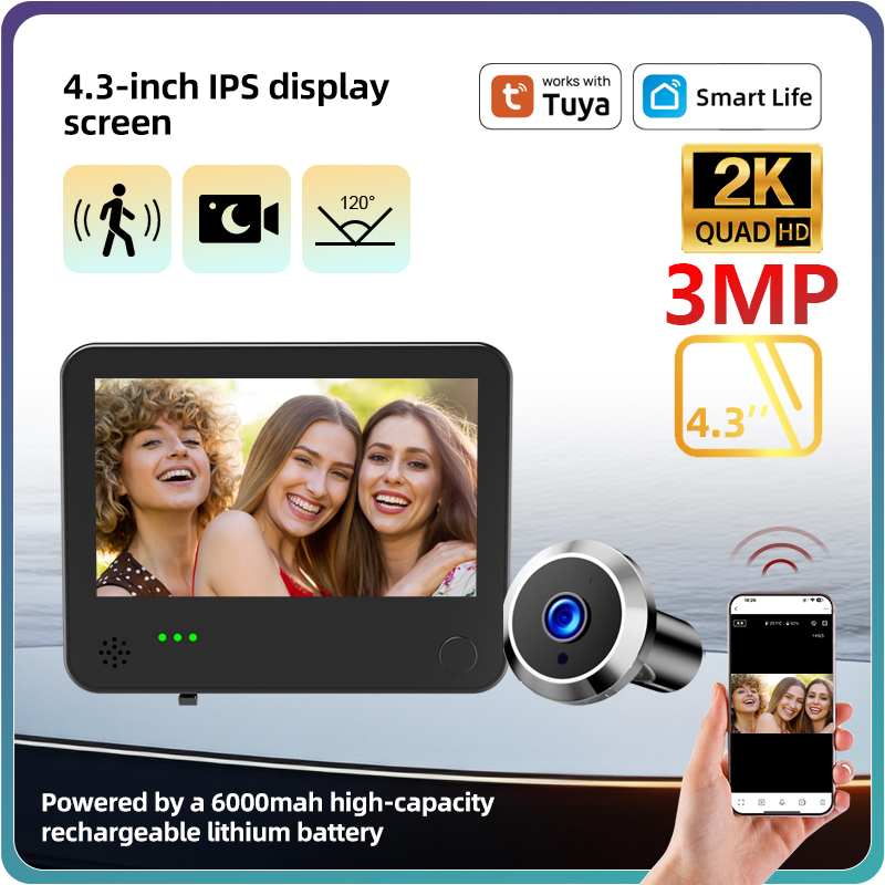 Smart Home Battery Camera - Danmini Kamera Lubang Intip WiFi Smart