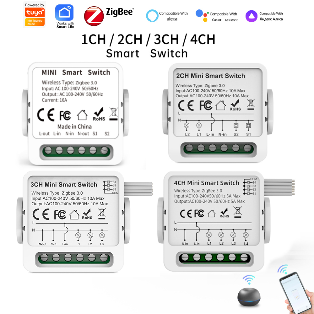 Smart Home Lighting - Tuya Zigbee 3.0 Smart Switch 1/2/3/4-Way
