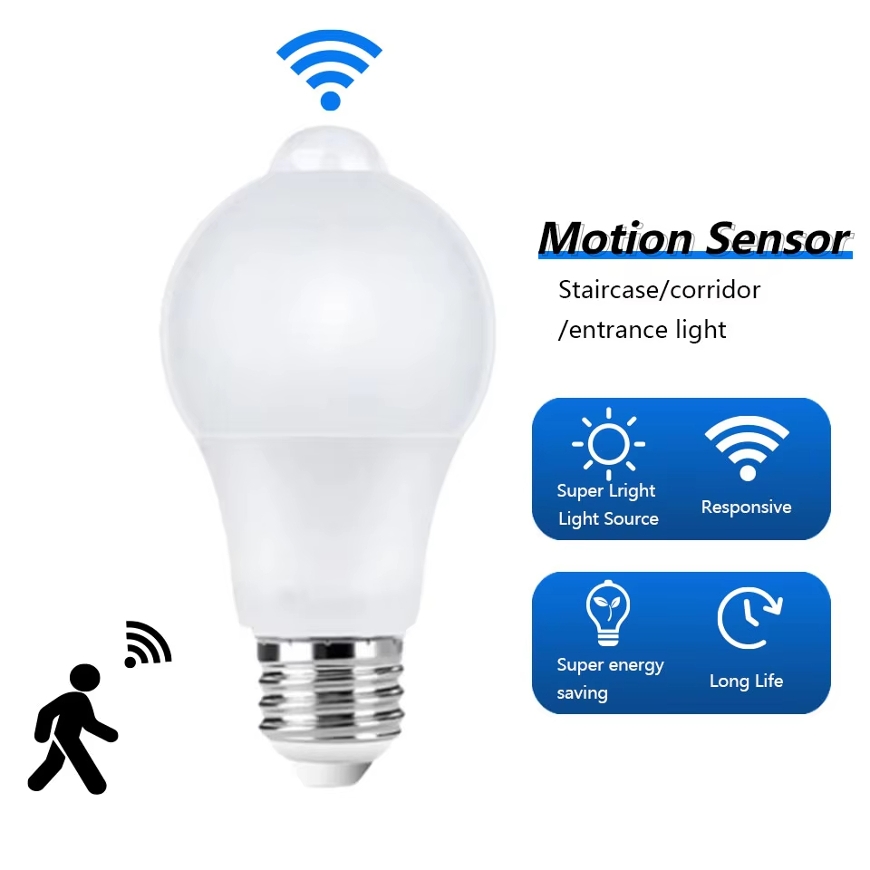 Pir Motion Sensor - E27 12W Lampu LED Deteksi Radar