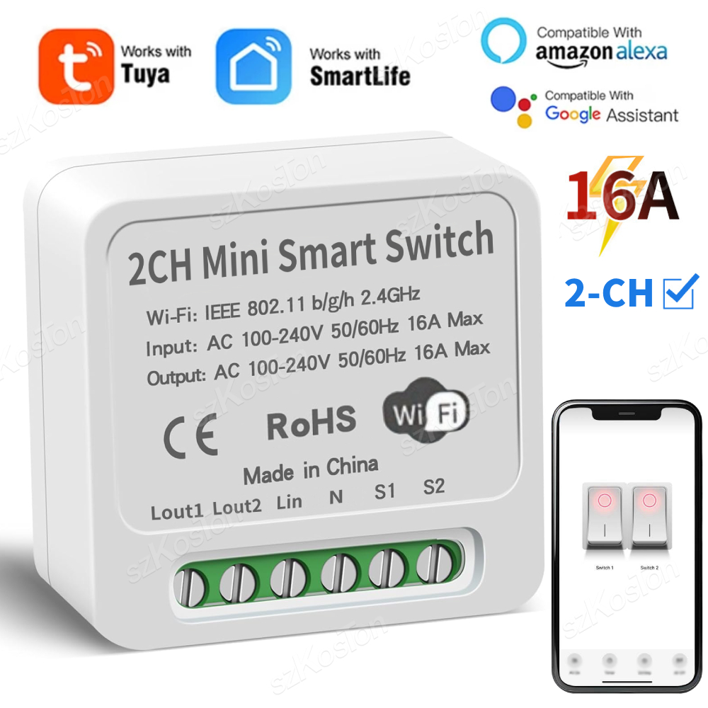 Smart Home Lighting - 16A Tuya modul saklar pintar WiFi