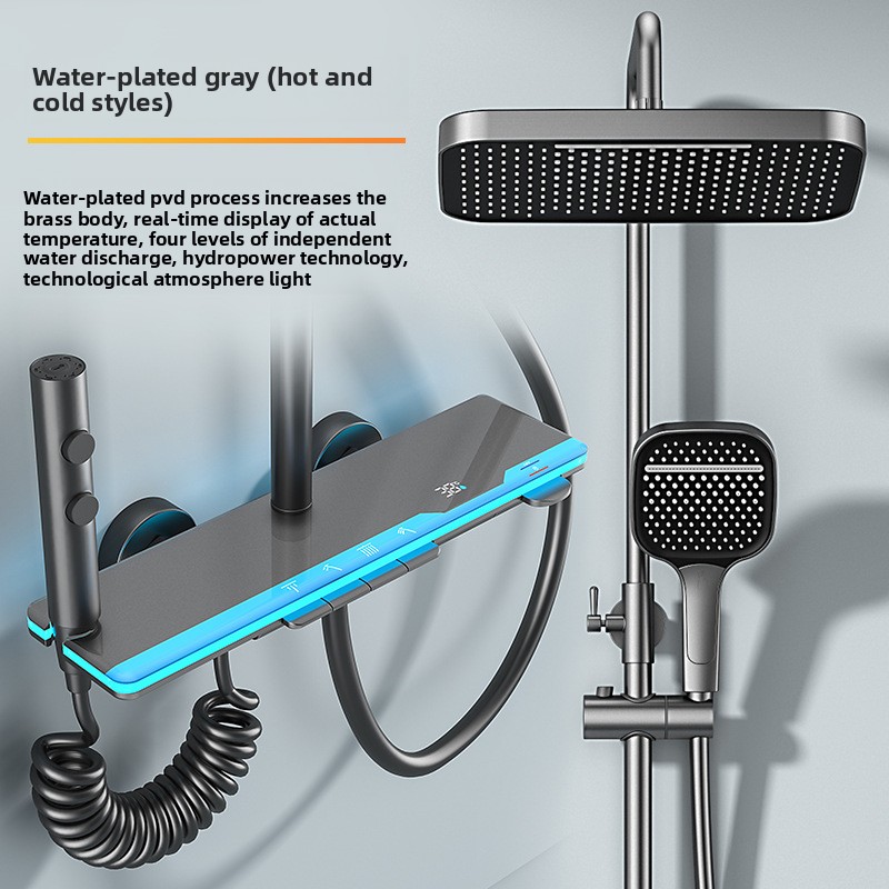 Smart Home Lighting - Set Shower Termostatik dengan Layar Digital