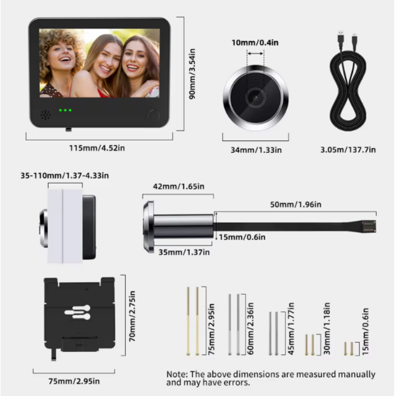 Danmini Kamera Lubang Intip Wi - Smart Home Battery Camera ulasan dan harga