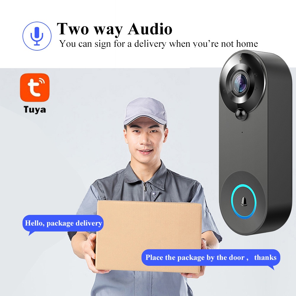 Tuya 1080P Bel Pintu WIFI Nirk - Smart Home Battery Camera ulasan dan harga