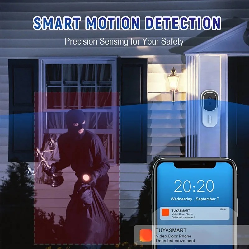 Wide View Tuya Smart Life APP  - Video Doorbell ulasan dan harga