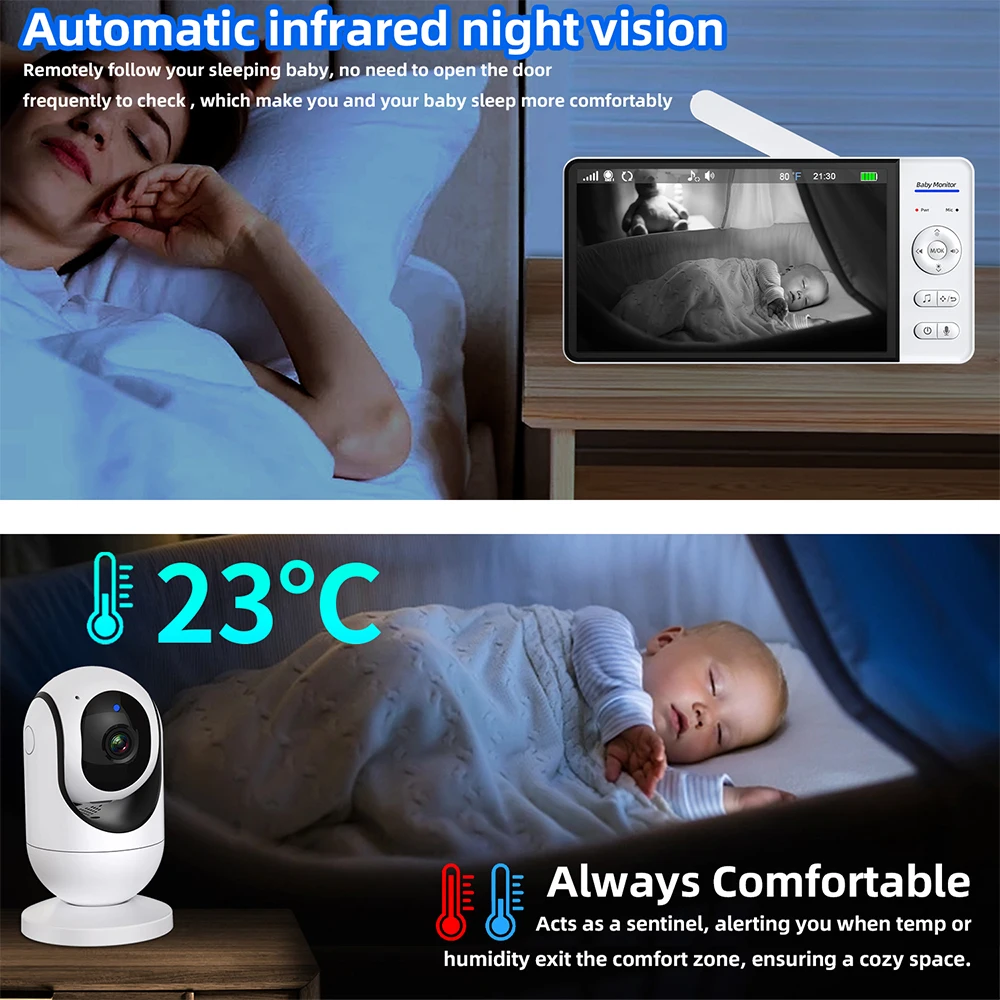 Tidak Ada WiFi Monitor Bayi 7  - Smart Home Battery Camera ulasan dan harga