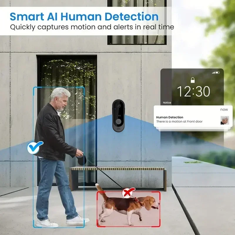 Kamera Bel Pintu Nirkabel HD T - Smart Home Battery Camera ulasan dan harga