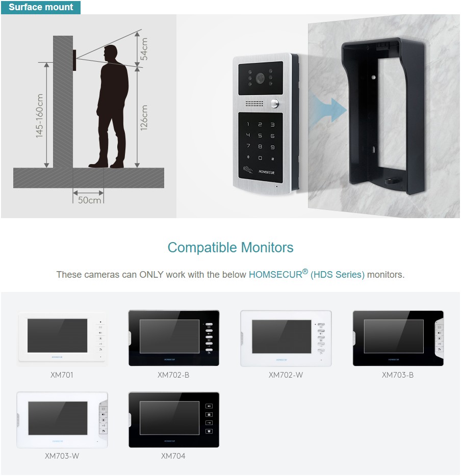 HOMSECUR XC004-S Kamera Luar R - Video Doorbell ulasan dan harga