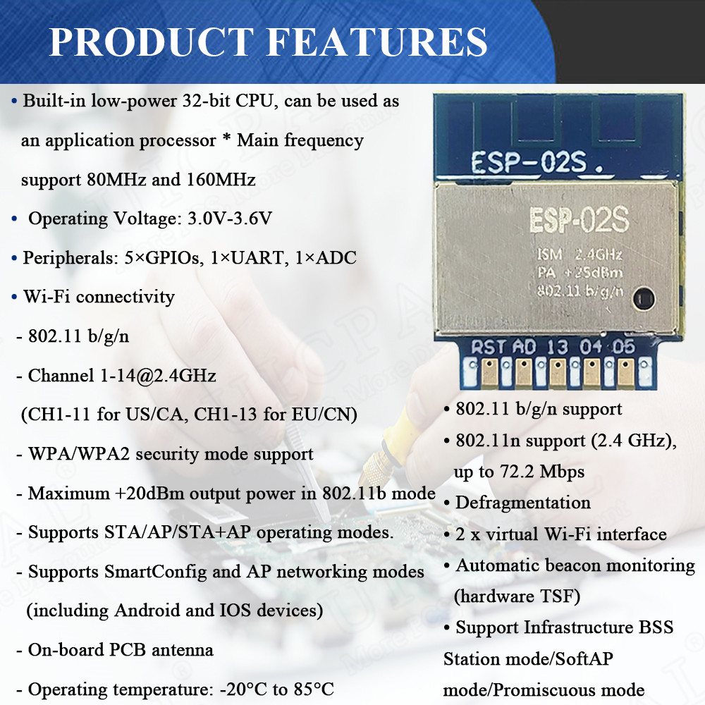 Seri ESP-02S nirkabel 2.4G Wif - Smart Home Esp8266 ulasan dan harga